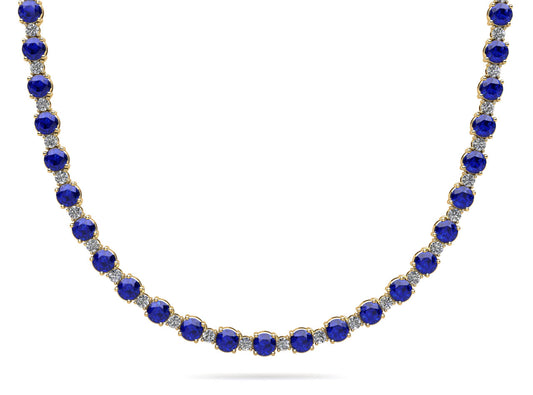 Sapphire & Diamond Tennis Necklace