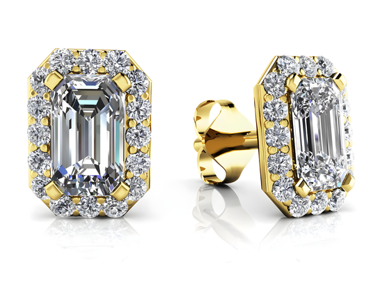 Lab Grown Emerald-Cut Diamond Earrings