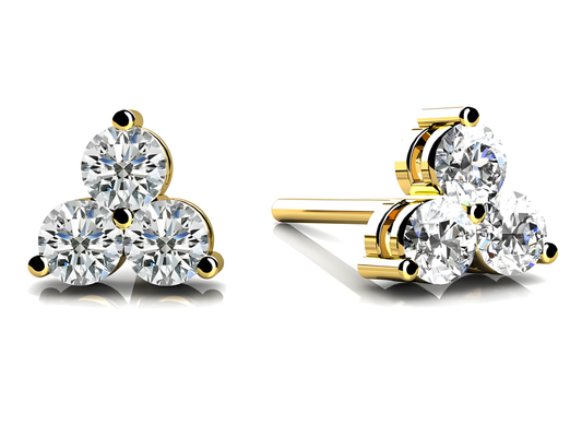 Trio Round Diamond Studs