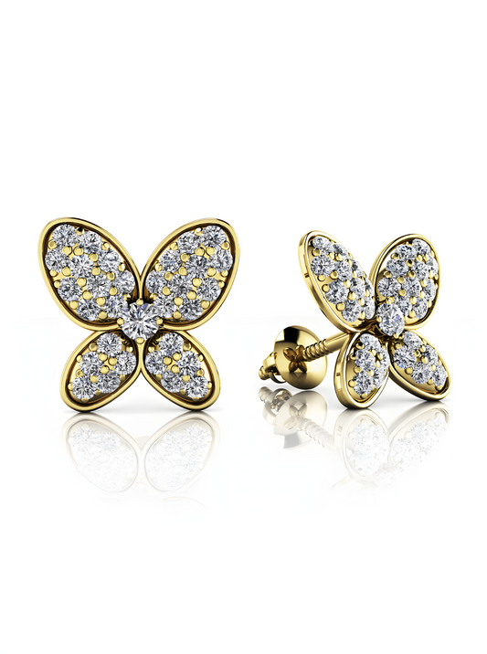 Butterfly Diamond Stud Earrings
