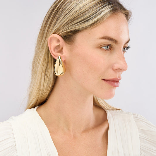 Jumbo Puff Teardrop Earrings