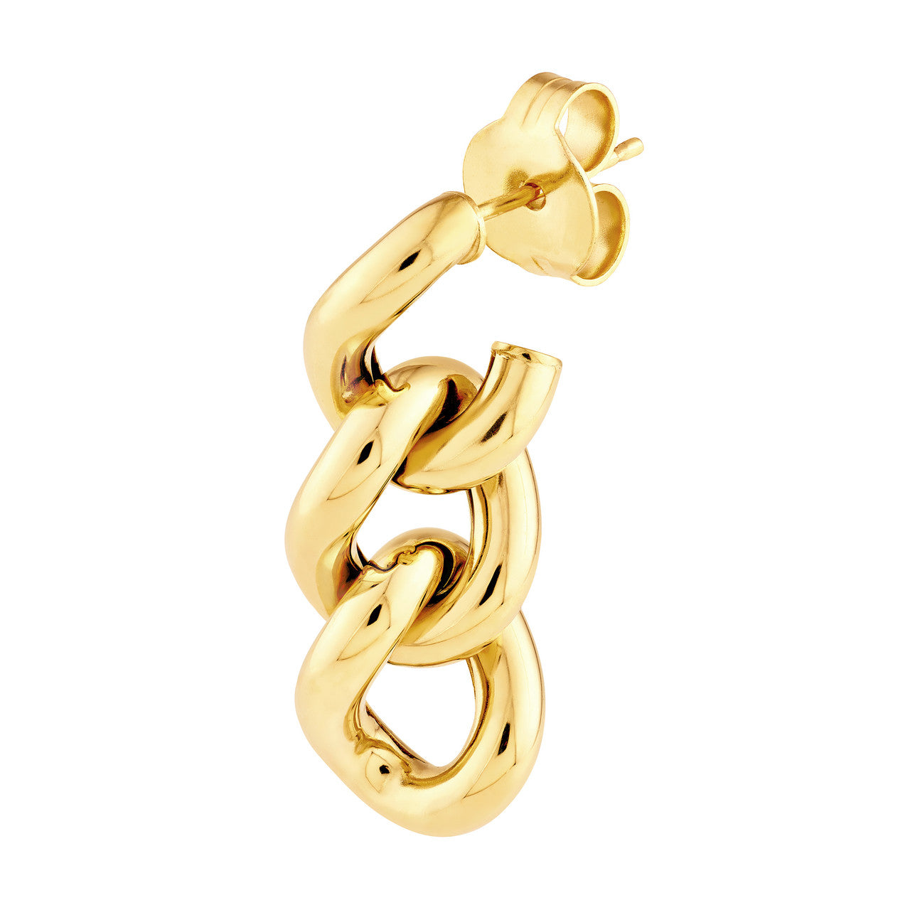 Triple Curb Link Dangling Earrings