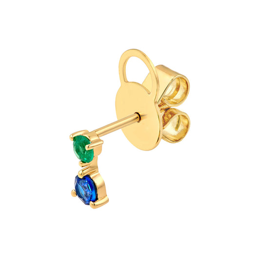 Emerald and Sapphire Studs