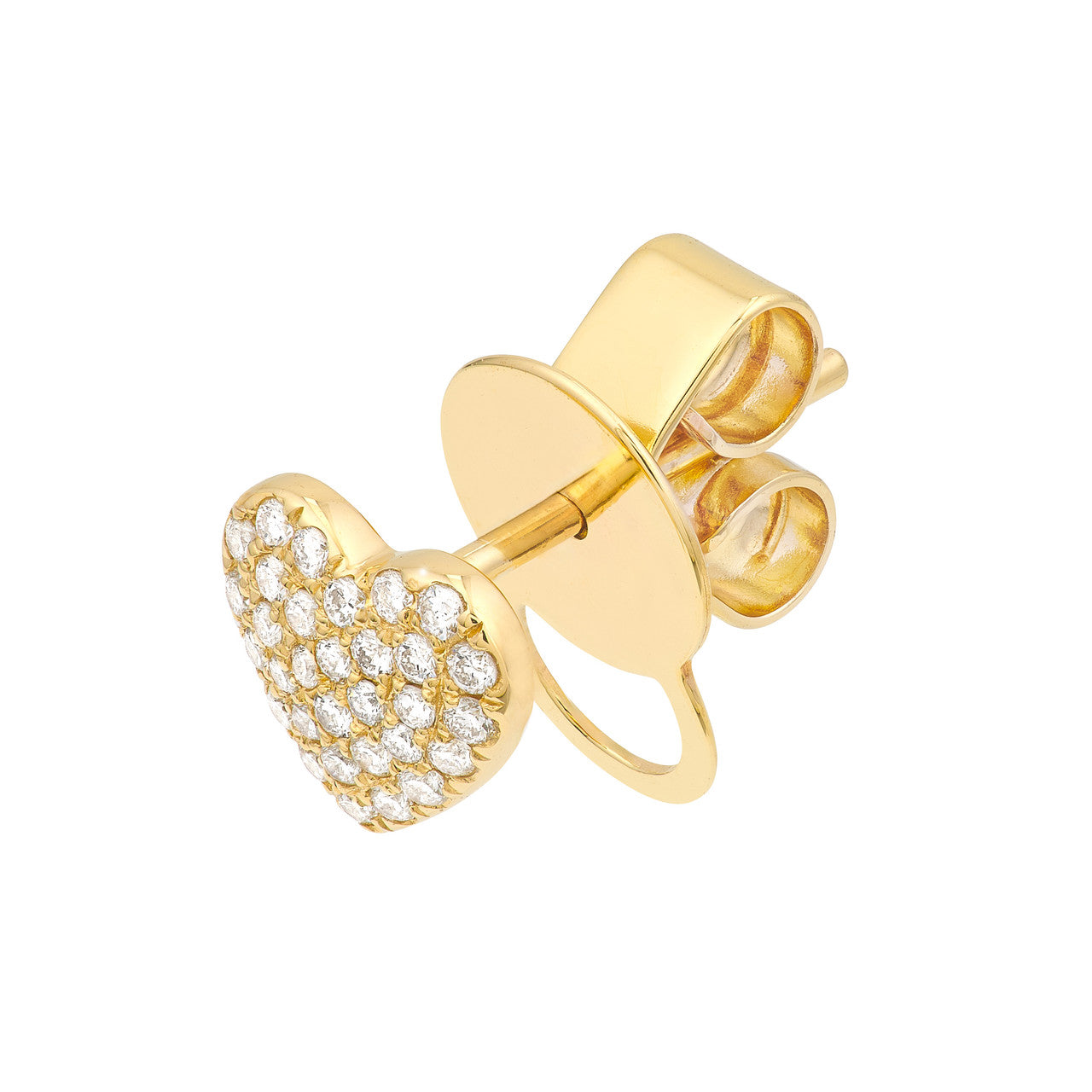 Diamond Pave Heart Studs