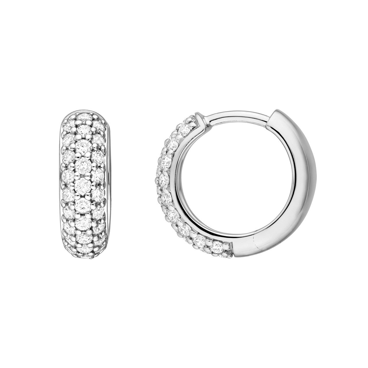 3 Row Pave Diamond Huggies