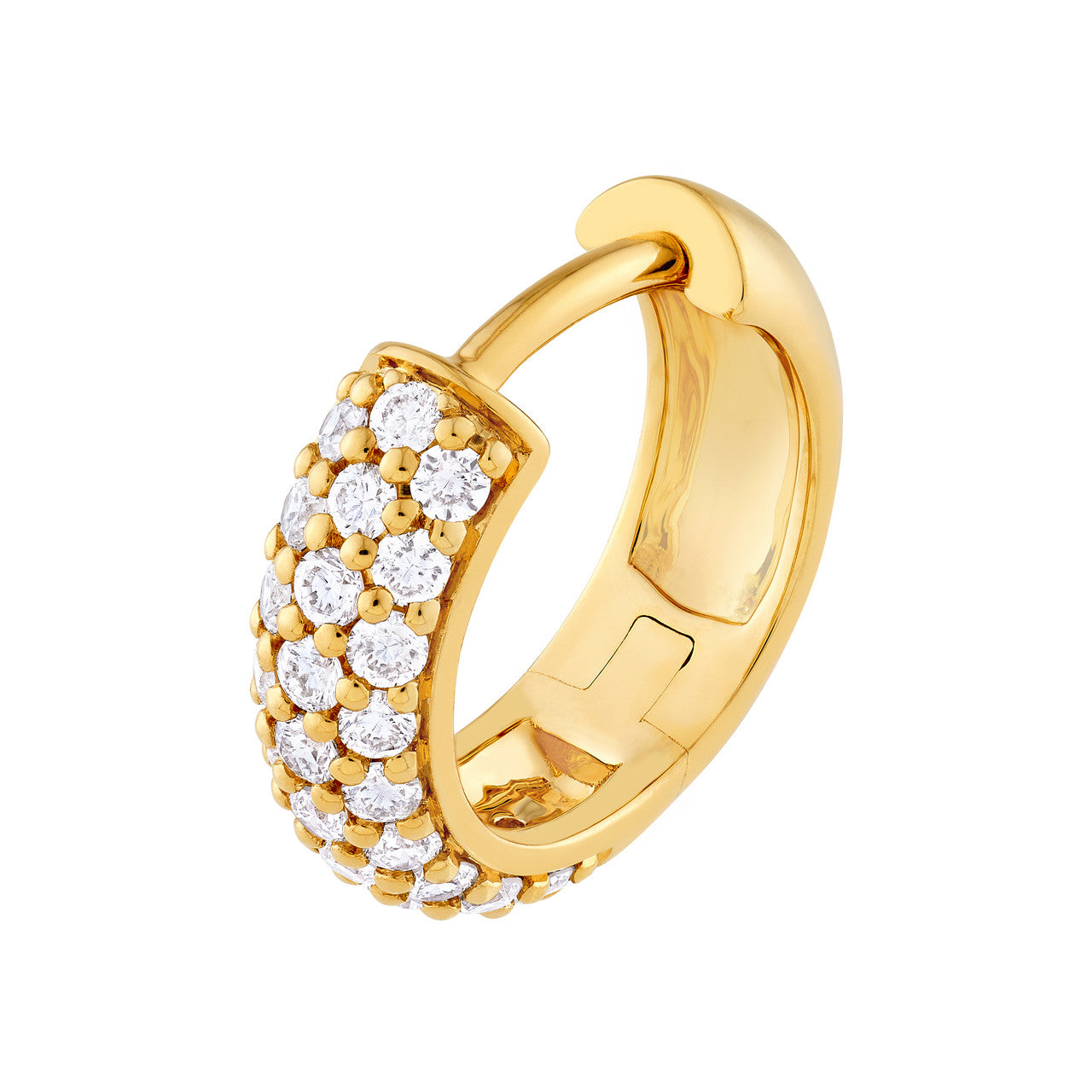 3 Row Pave Diamond Huggies