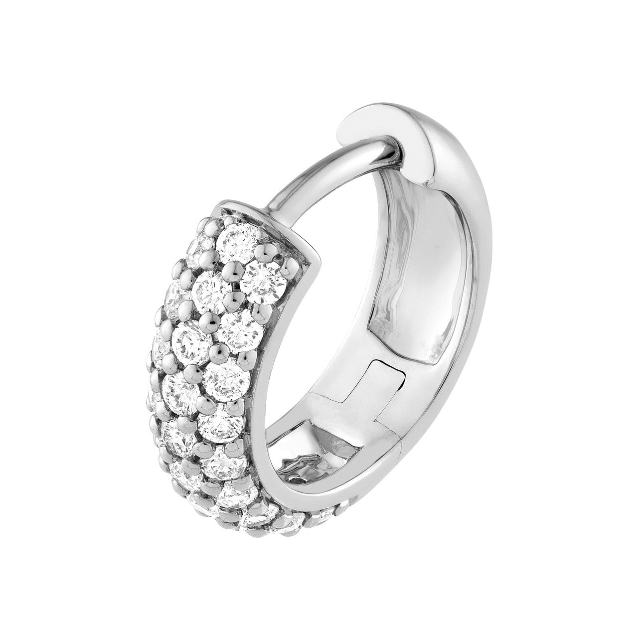 3 Row Pave Diamond Huggies