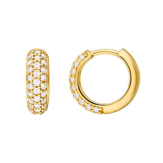 3 Row Pave Diamond Huggies