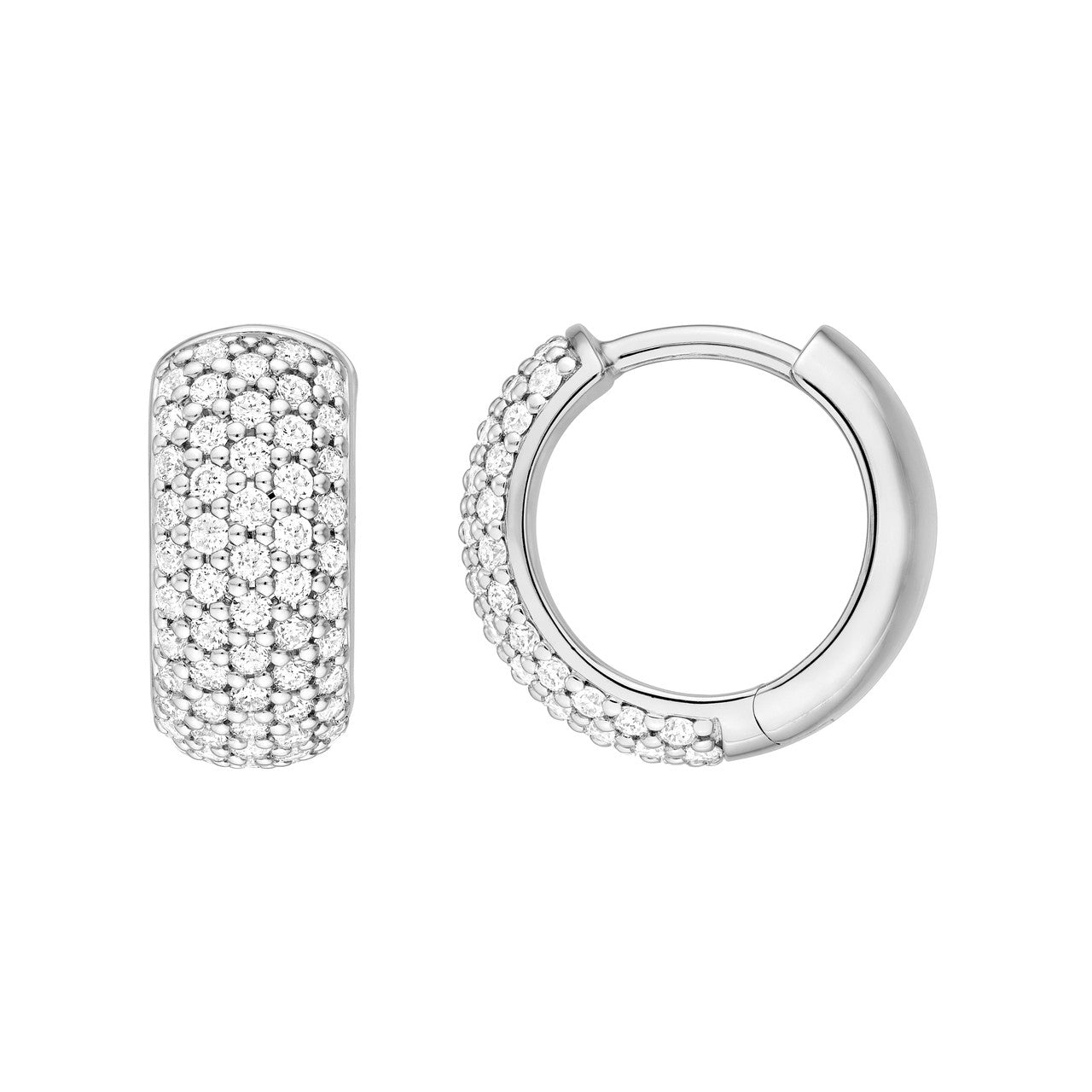 5 Row Pave Diamond Huggies