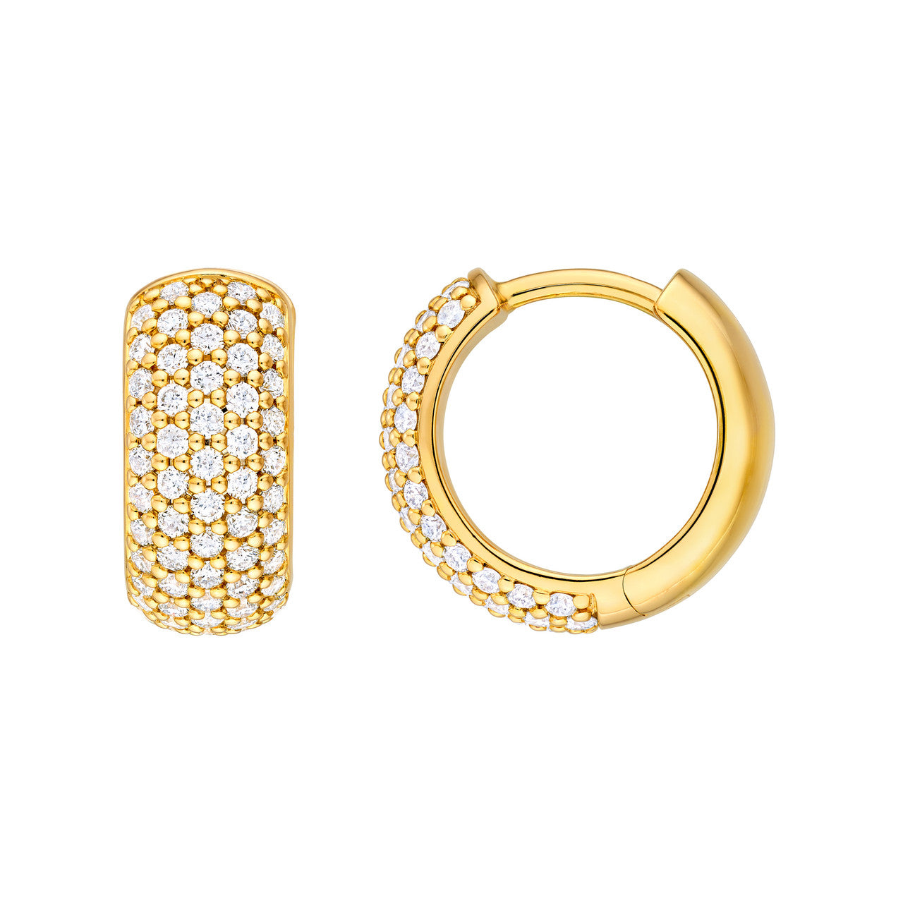 5 Row Pave Diamond Huggies