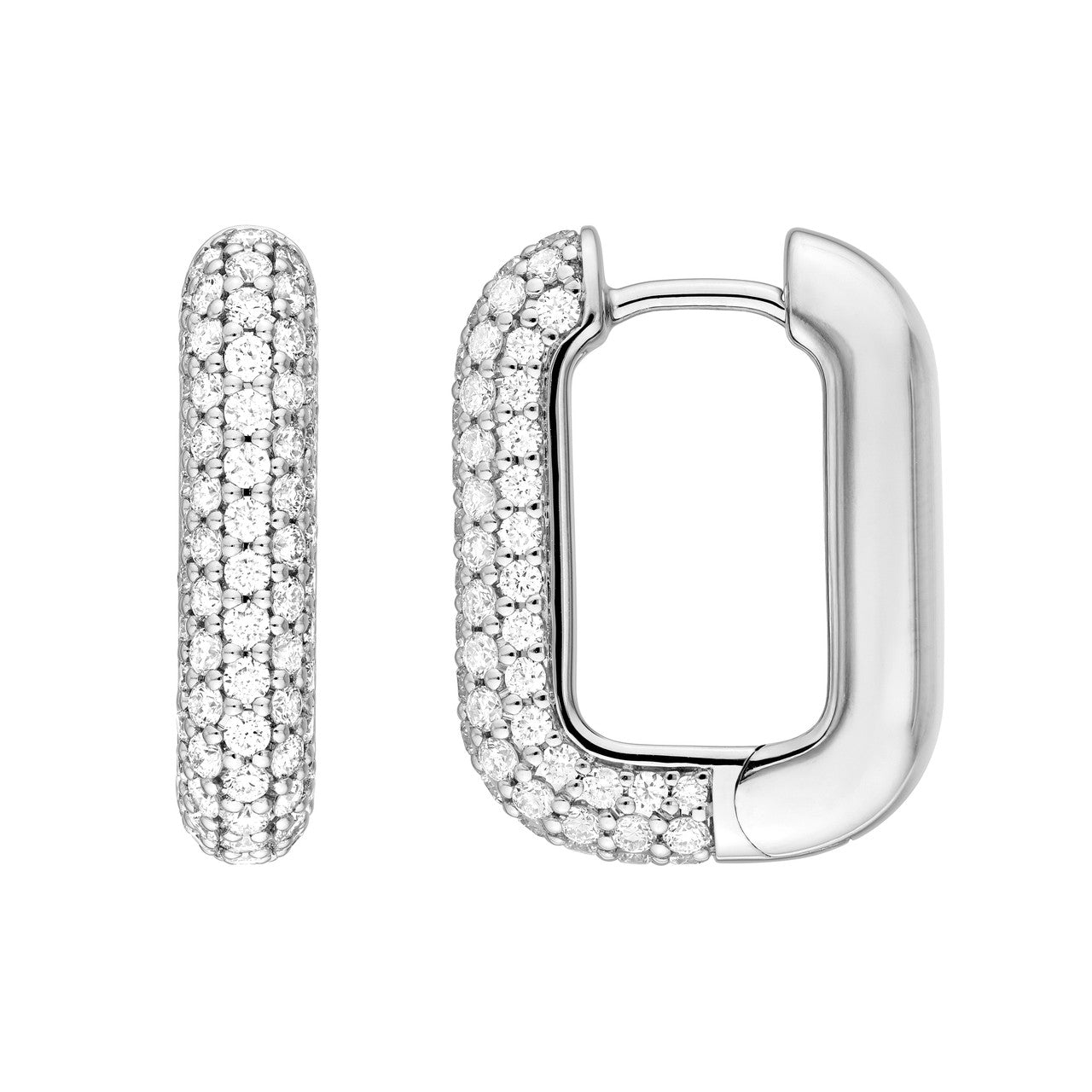 5 Row Pave Diamond Paper Clip Huggies