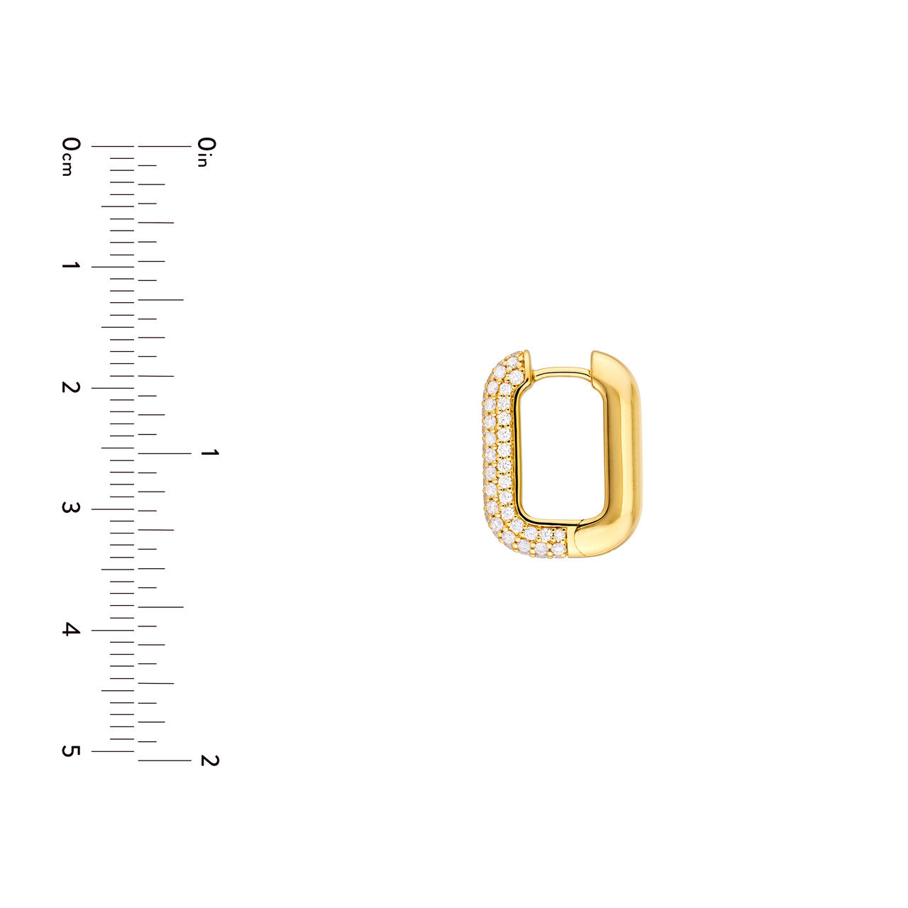 5 Row Pave Diamond Paper Clip Huggies
