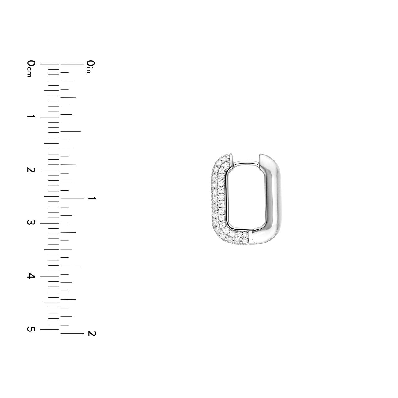 5 Row Pave Diamond Paper Clip Huggies