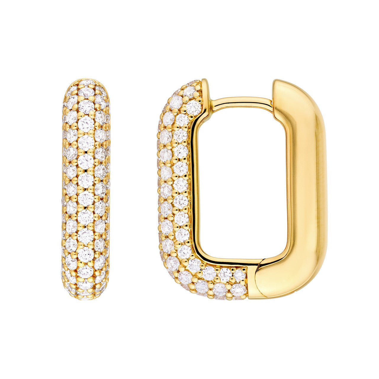 5 Row Pave Diamond Paper Clip Huggies