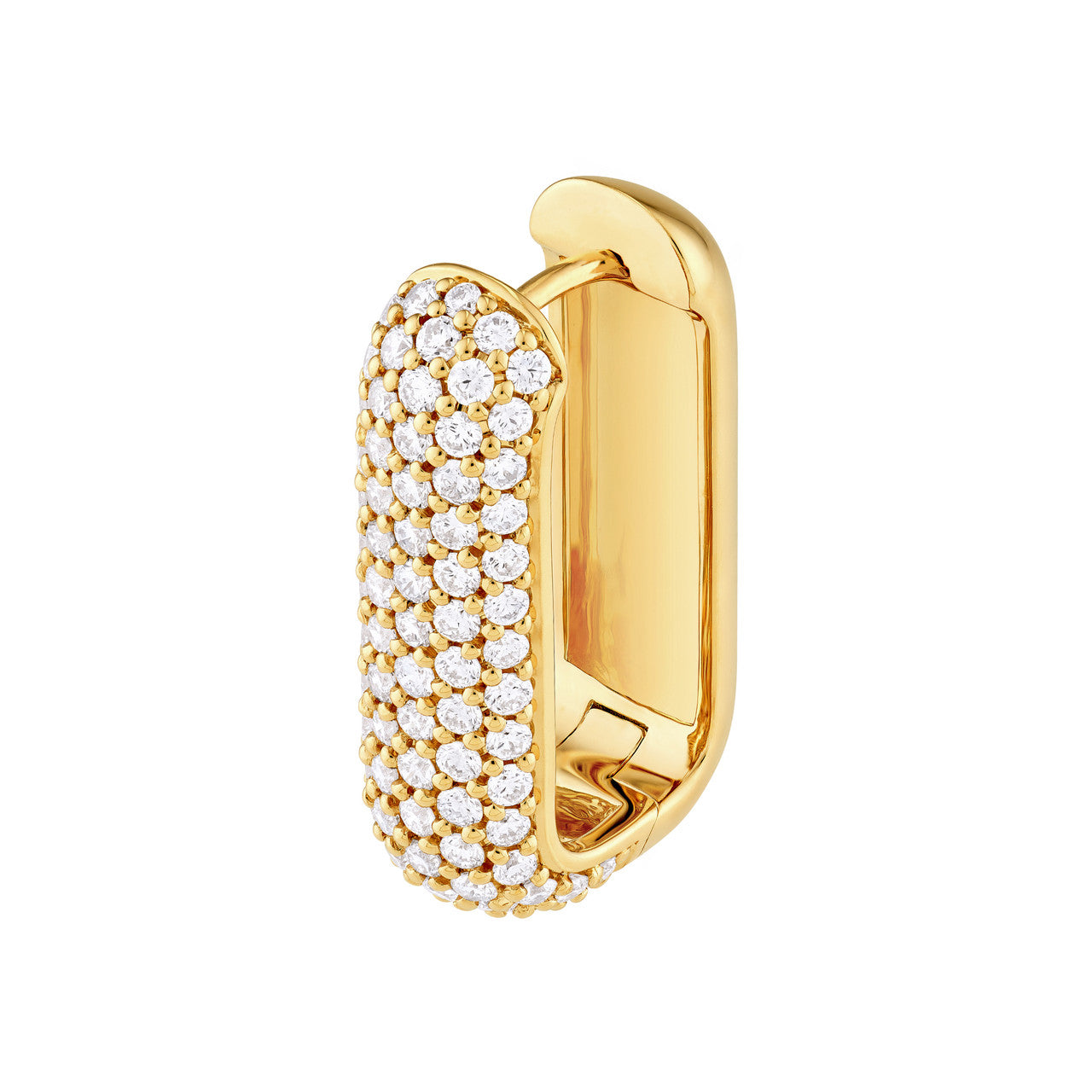 5 Row Pave Diamond Paper Clip Earrings