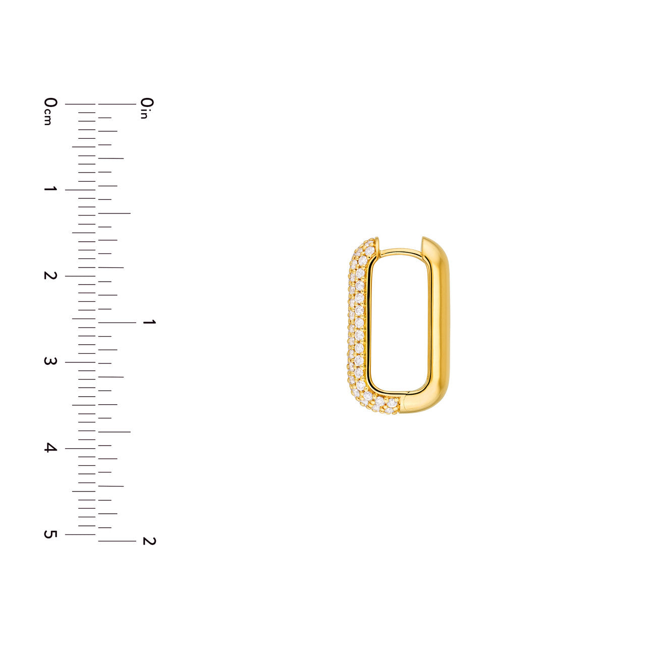5 Row Pave Diamond Paper Clip Earrings