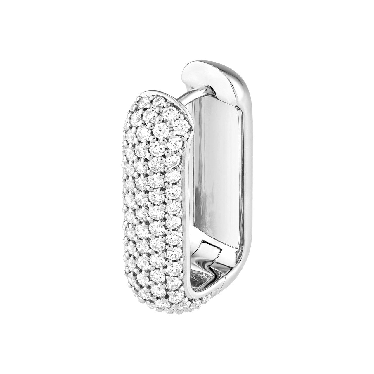 5 Row Pave Diamond Paper Clip Earrings