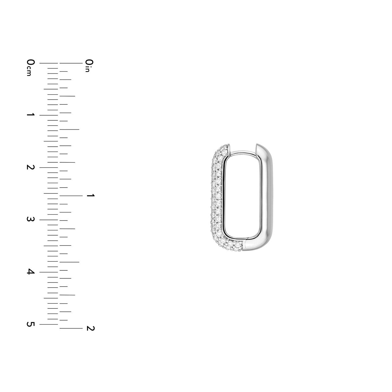5 Row Pave Diamond Paper Clip Earrings
