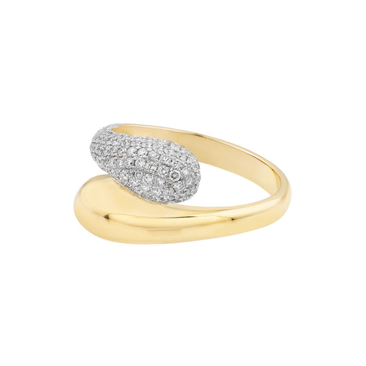 Teardrop Diamond Bypass Ring
