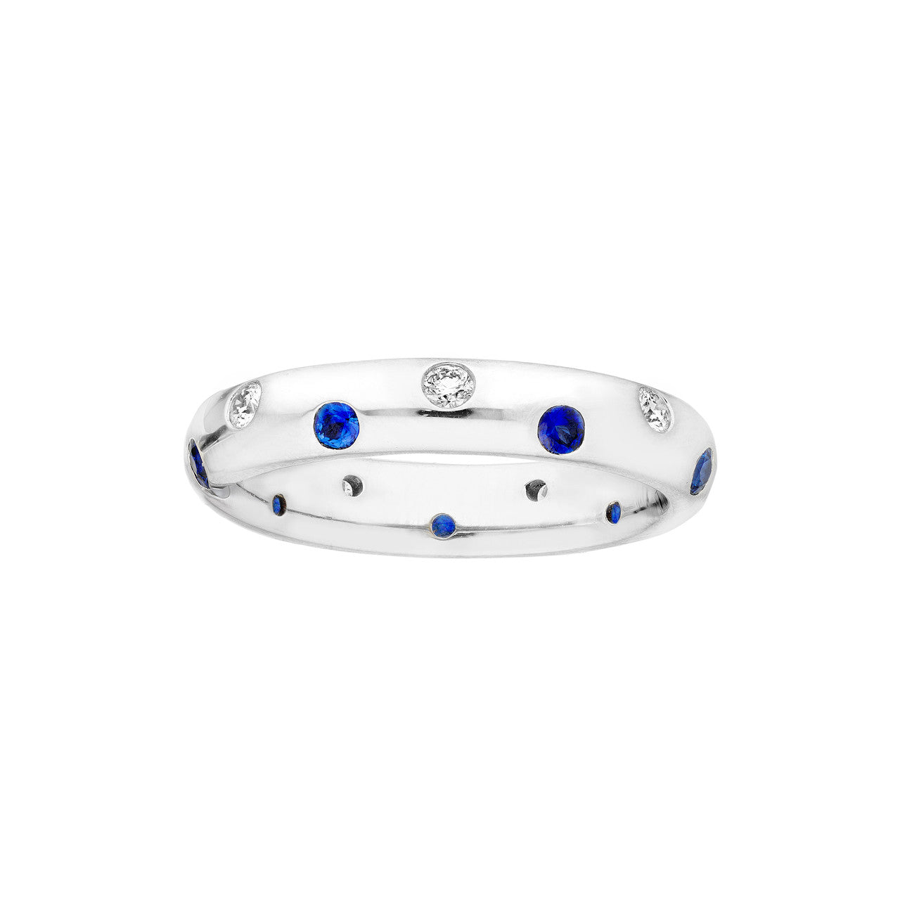 Staggered Sapphire and Diamond Ring
