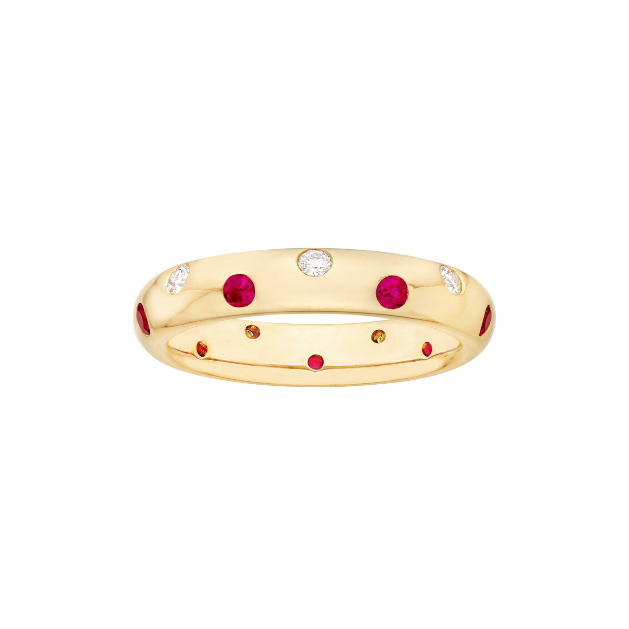 Staggered Ruby and Diamond Ring