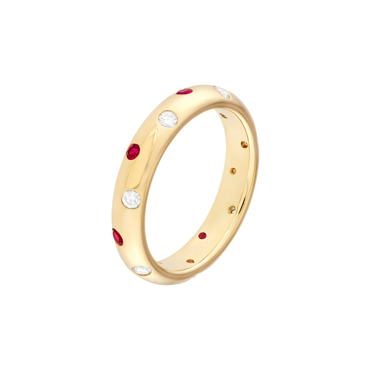 Staggered Ruby and Diamond Ring