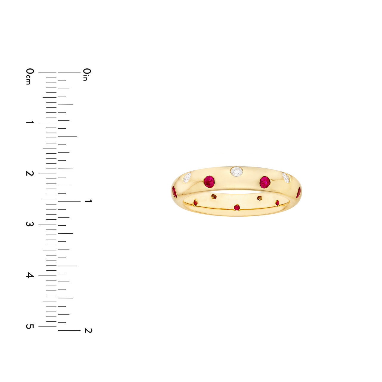 Staggered Ruby and Diamond Ring