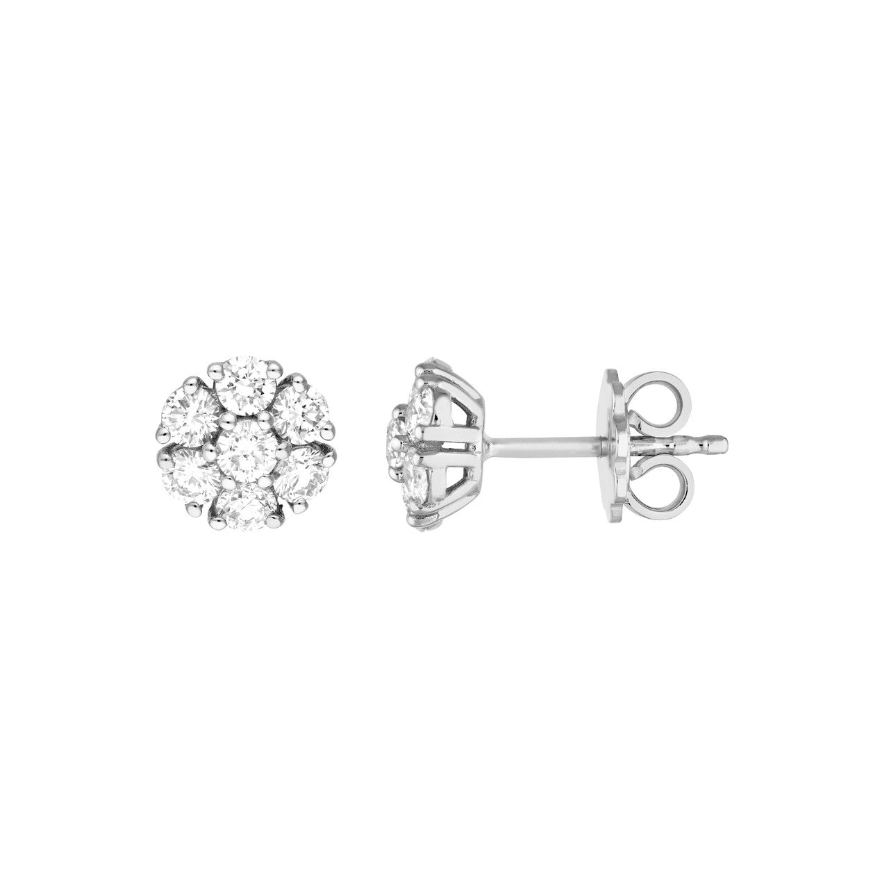 1ct Diamond Cluster Studs