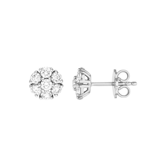 1ct Diamond Cluster Studs
