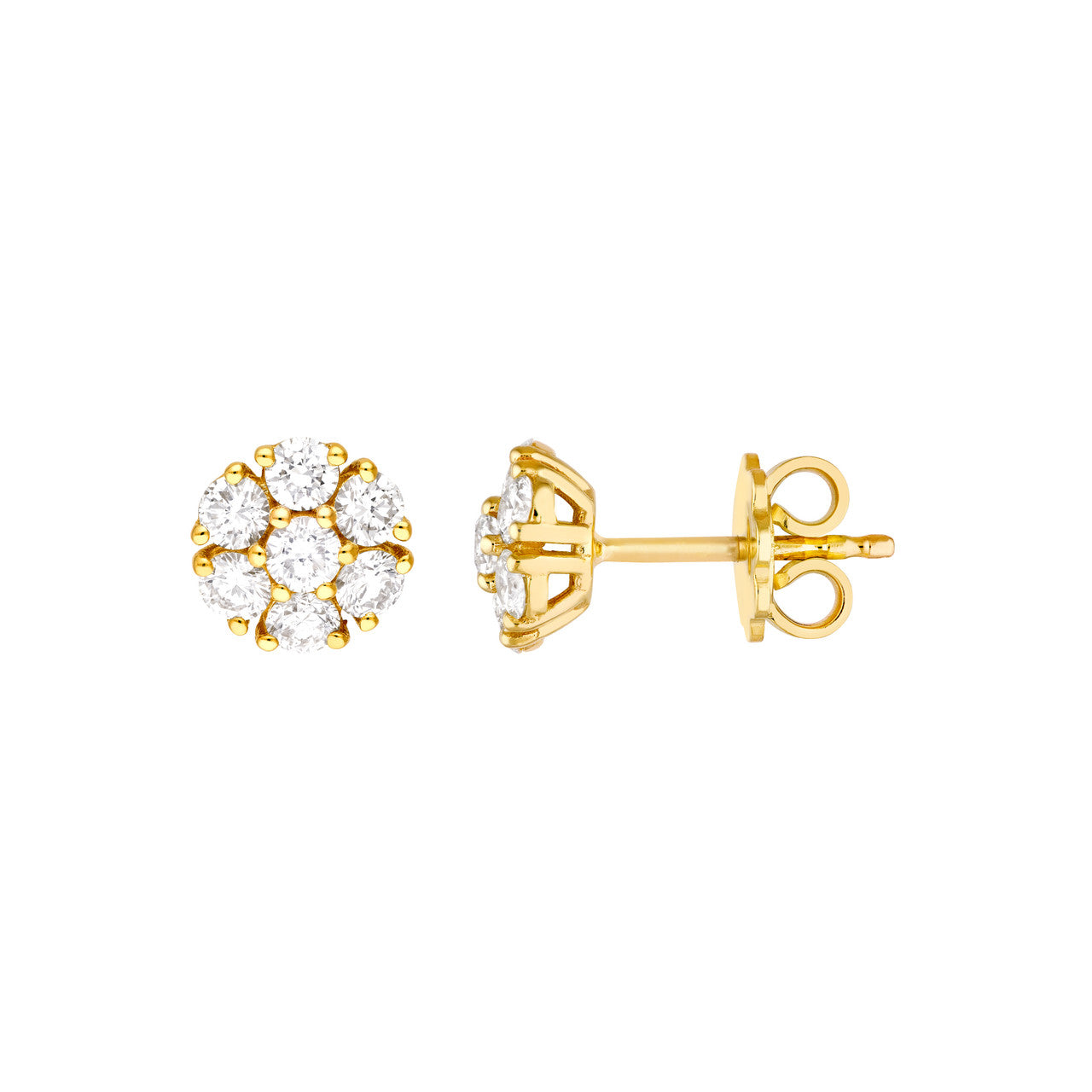 1ct Diamond Cluster Studs