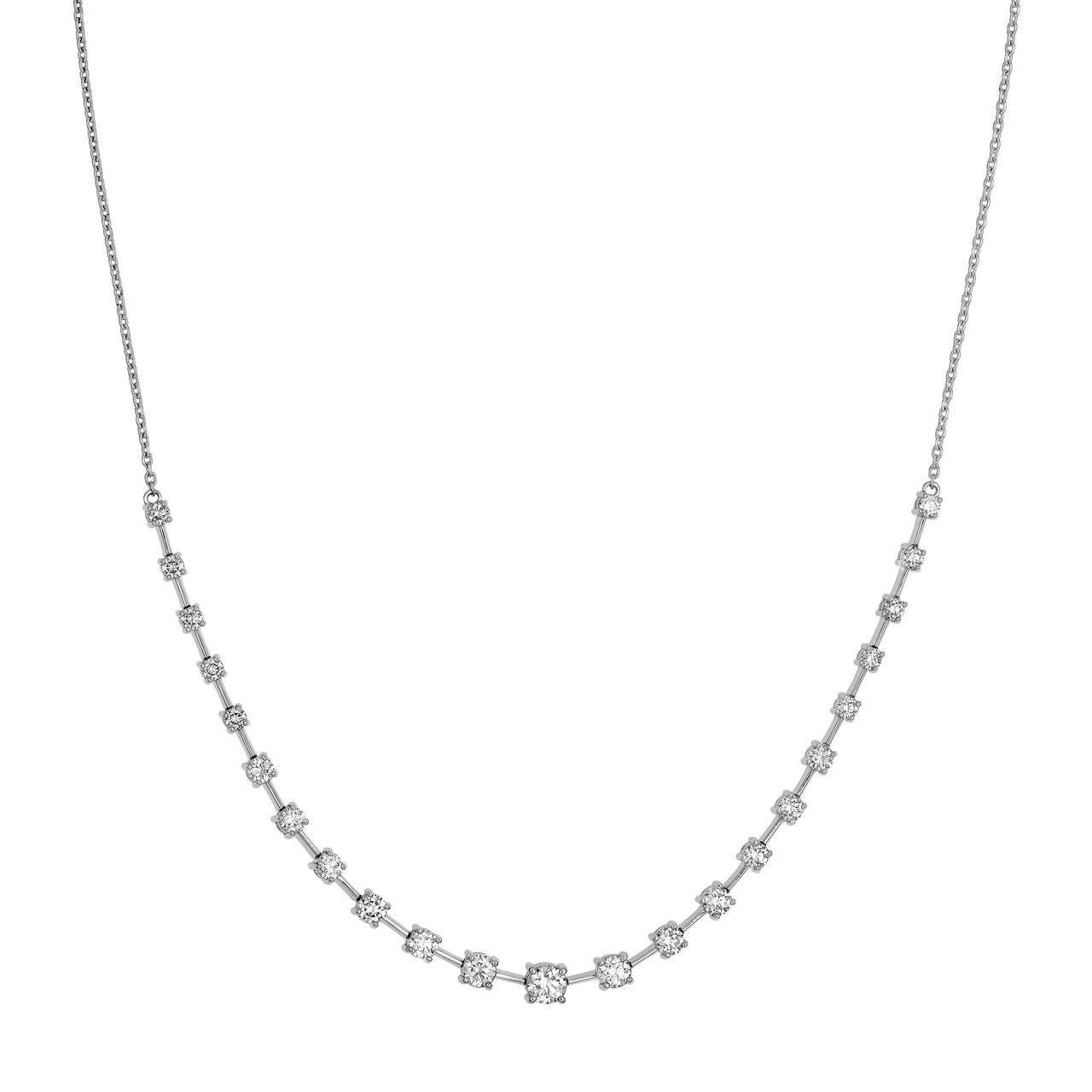 2.5ct Graduated Tennis Necklace