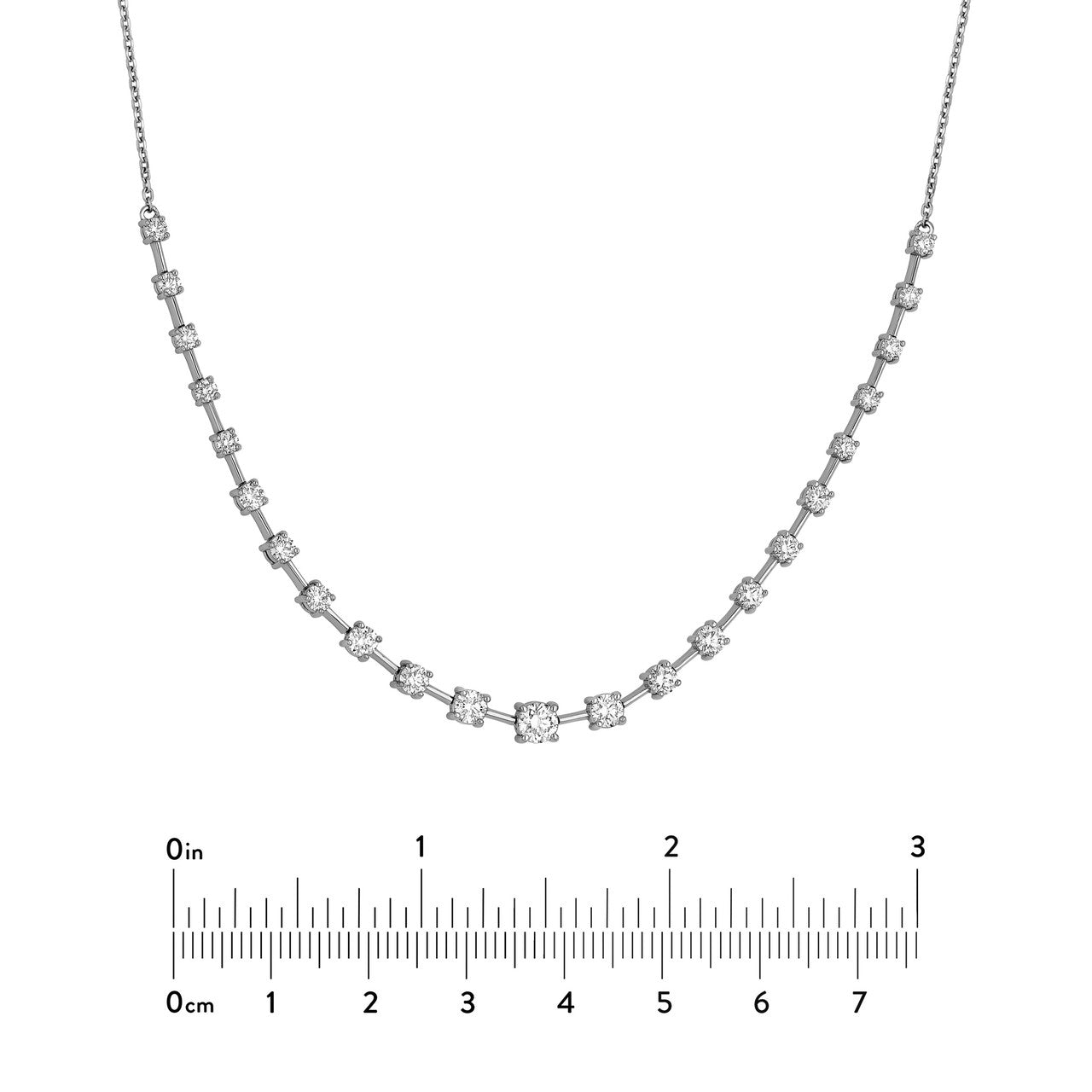 2.5ct Graduated Tennis Necklace