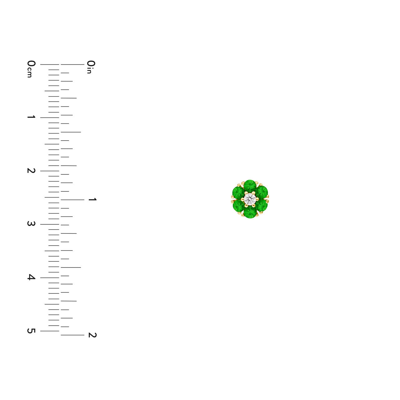 Tsavorite and Diamond Cluster Studs