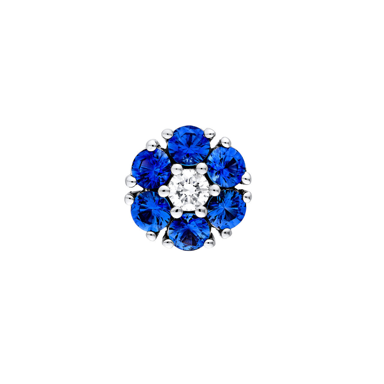 Sapphire & Diamond Cluster Studs