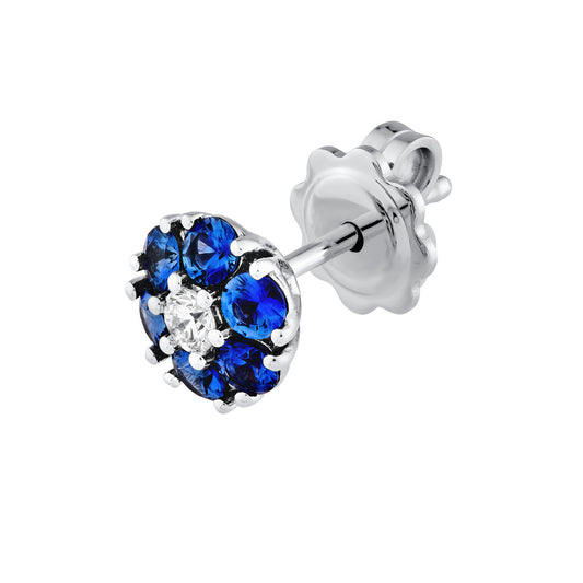 Sapphire & Diamond Cluster Studs