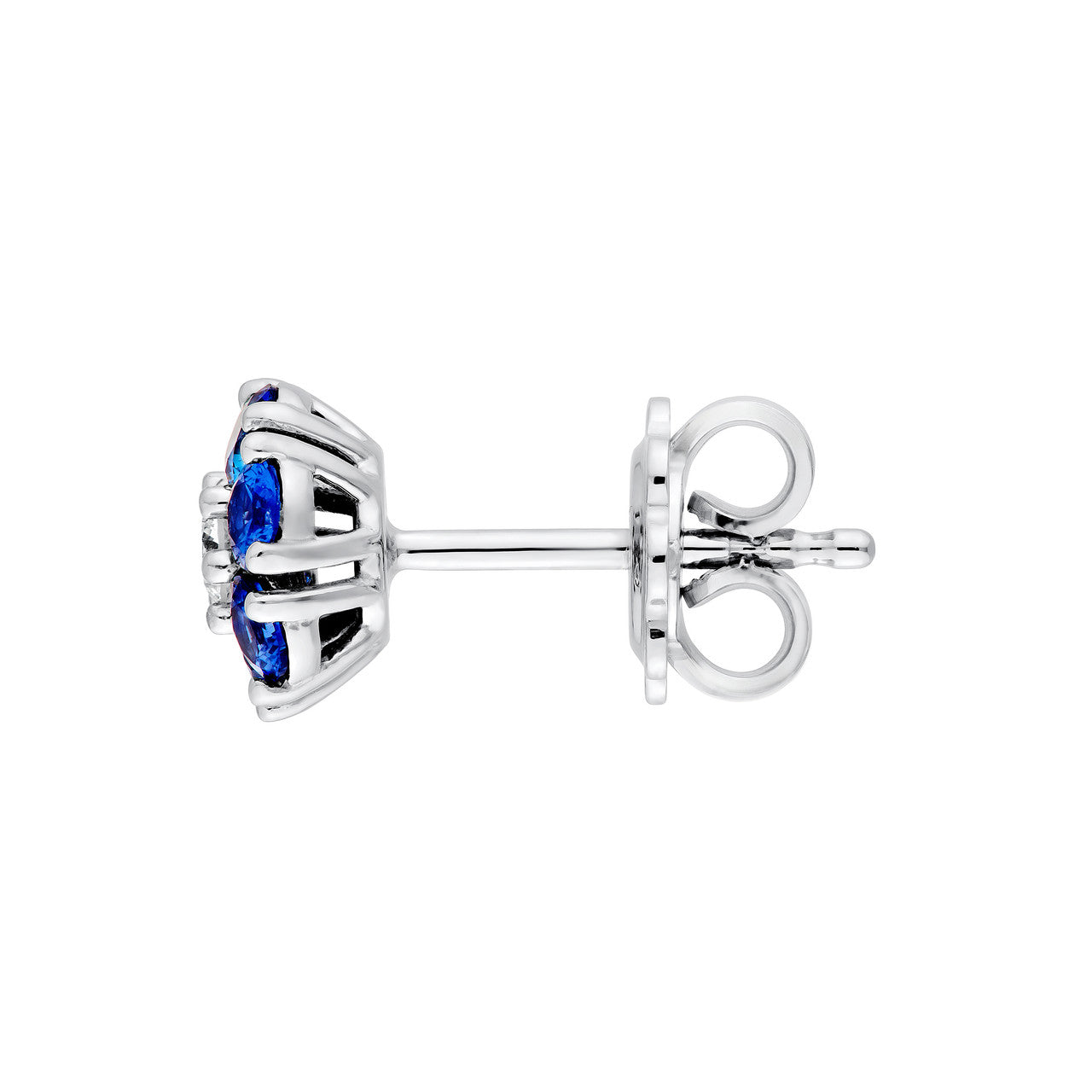 Sapphire & Diamond Cluster Studs