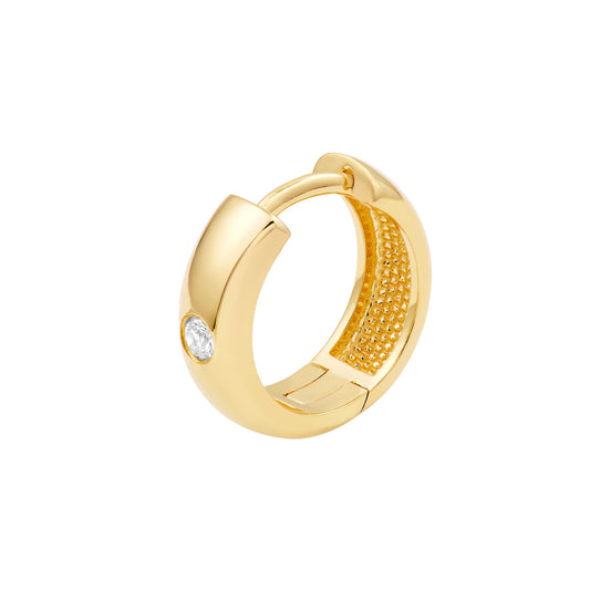 11mm Chunky Diamond Hoop Earrings