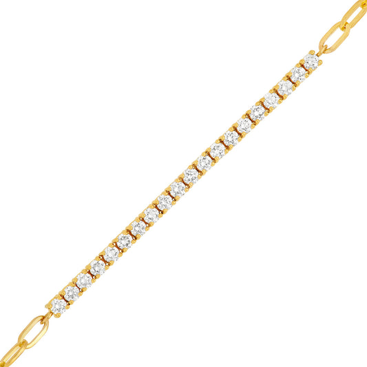 1ct Diamond Paperclip Bracelet
