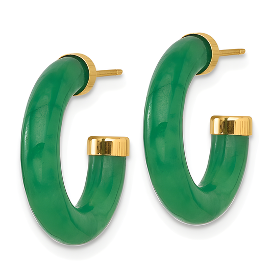 Jade Hoop Earrings