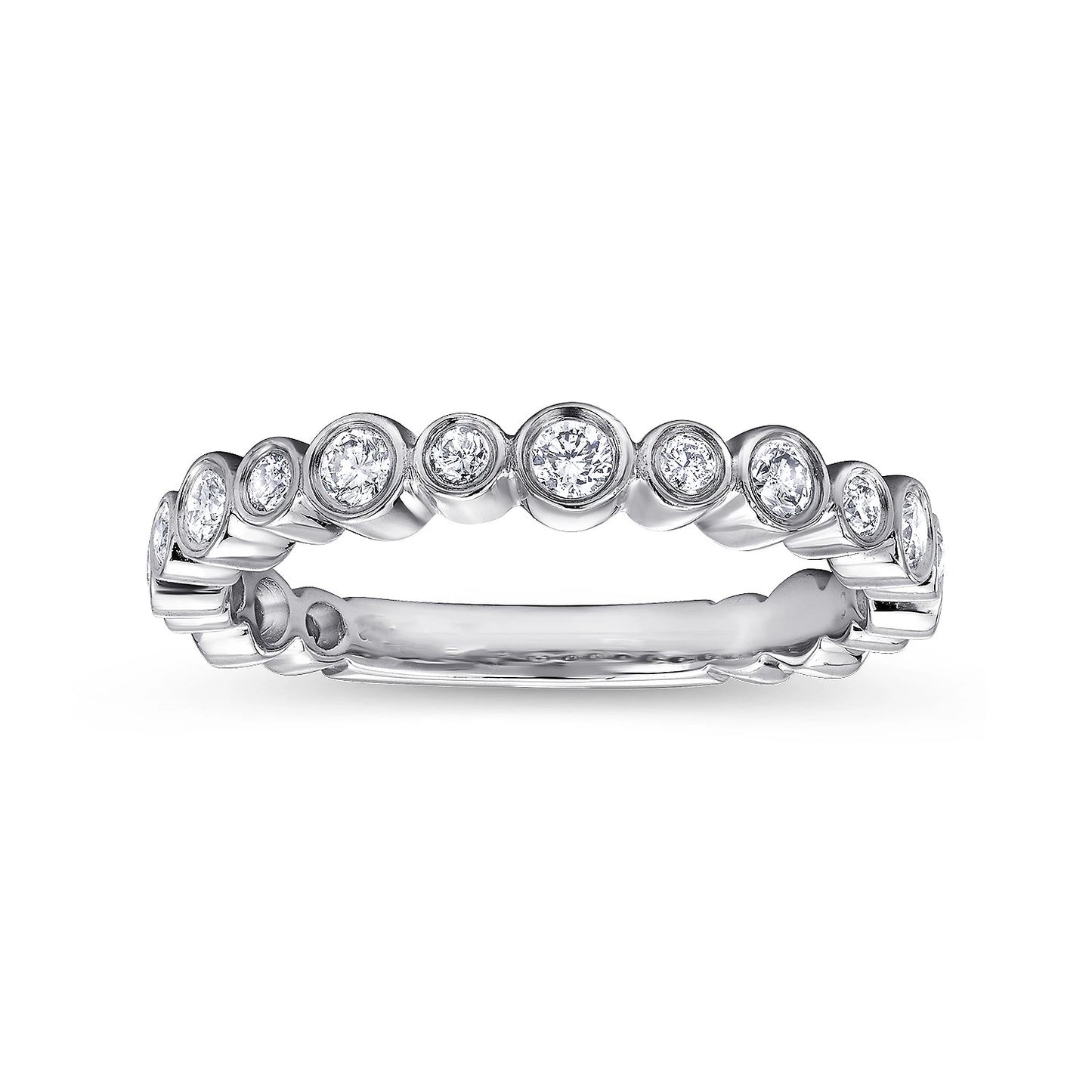 Bezel Set Alternating Diamond Band