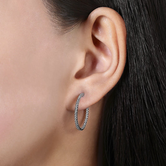Petite Skinny Inside Out Diamond Hoops