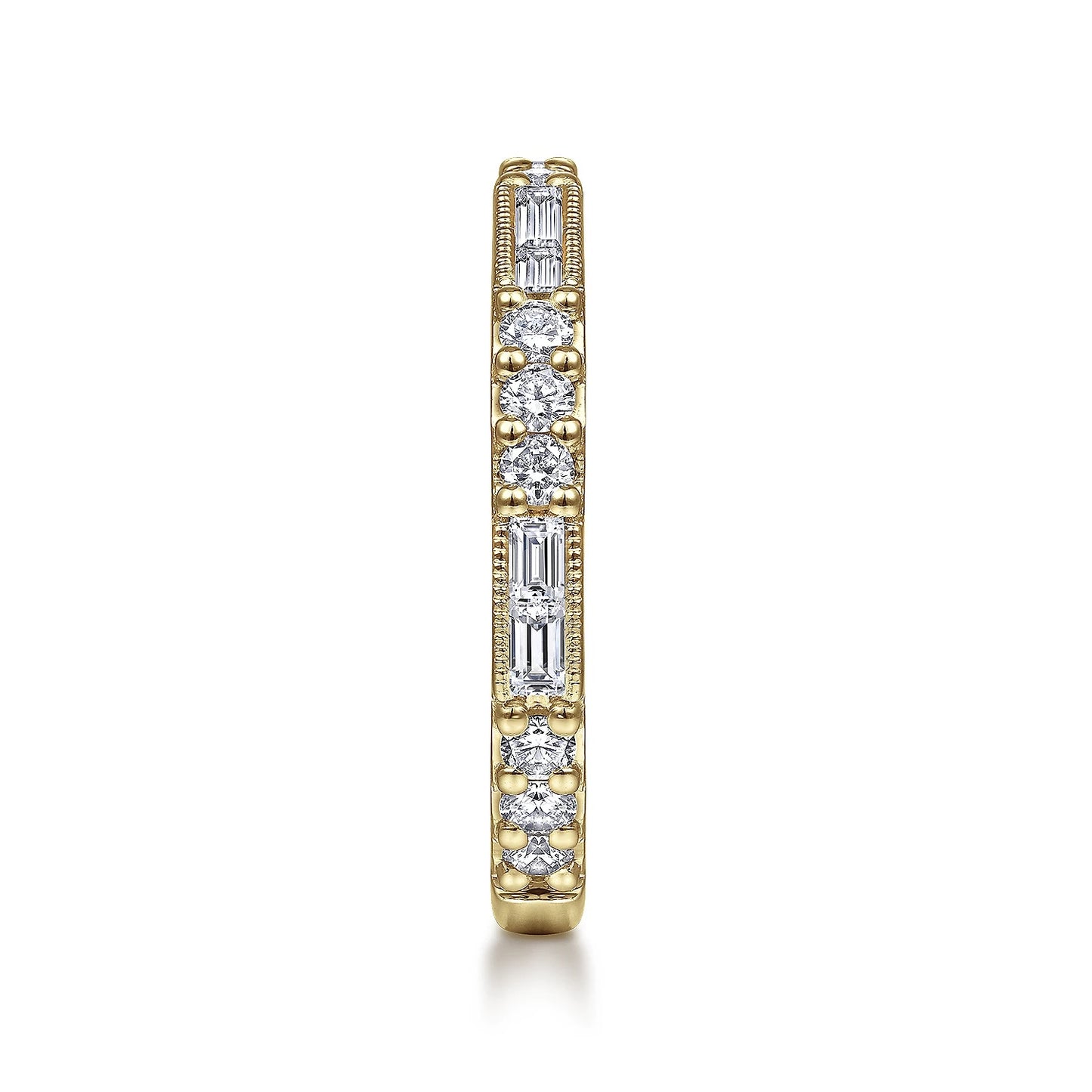 Baguette and Round Diamond Stackable Ring