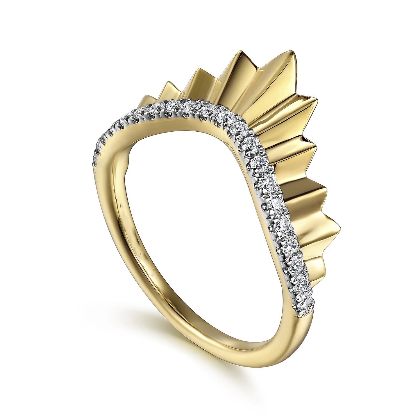 Diamond Cut Curved Texture Ring