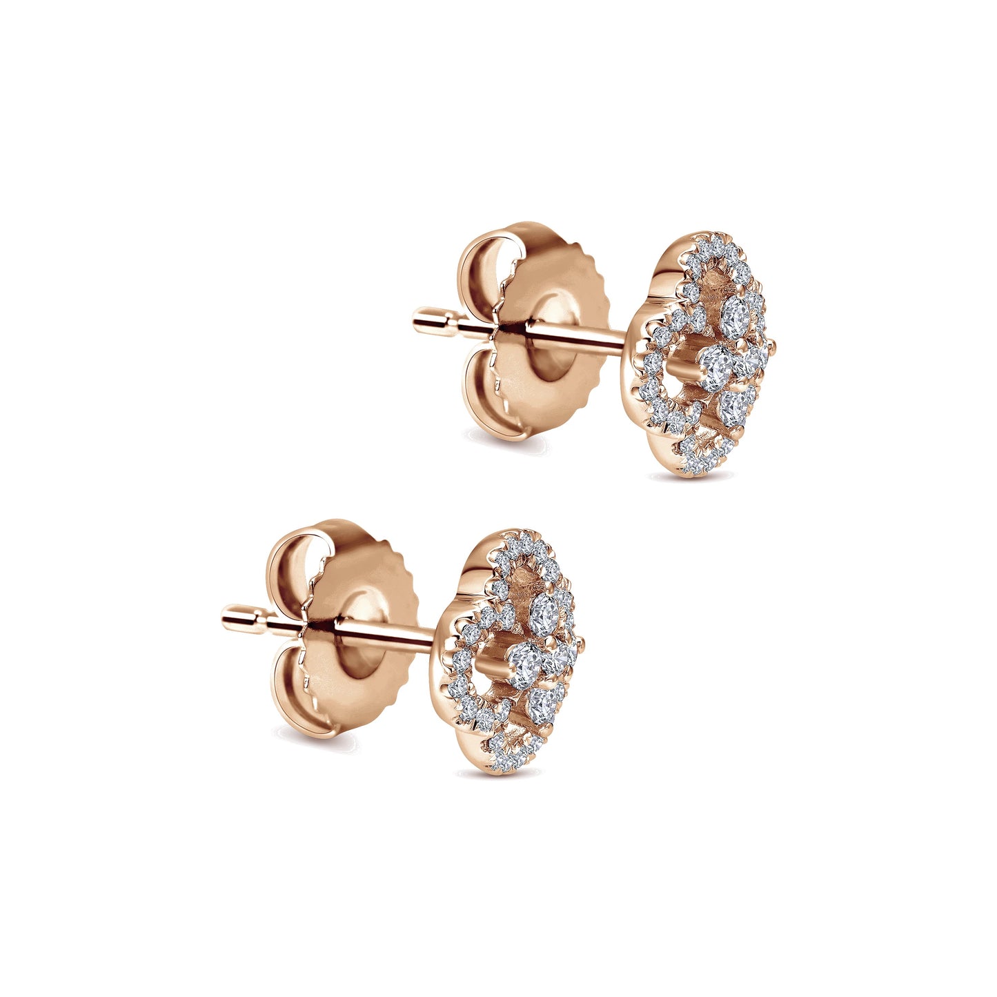 Diamond Clover Stud Earrings