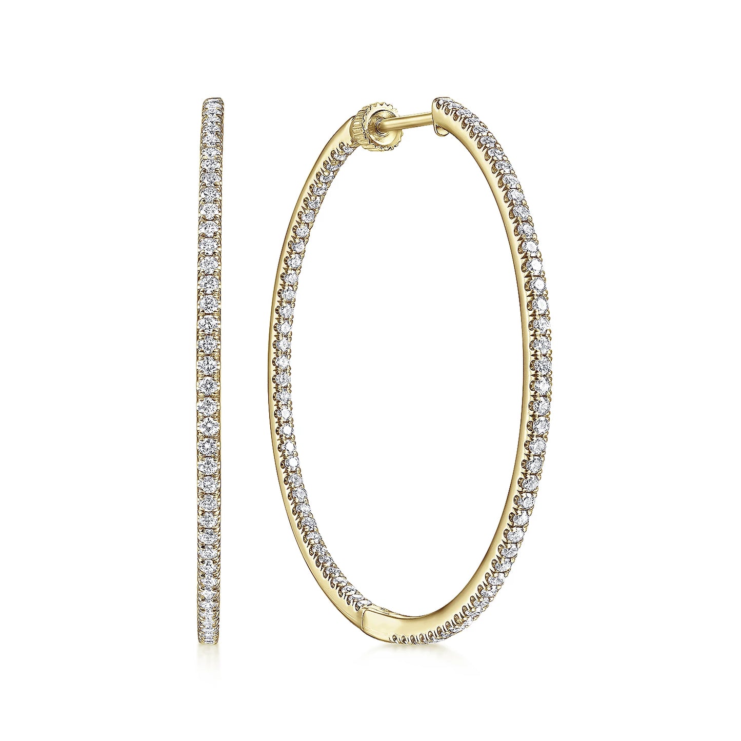40mm Inside Out Diamond Hoops