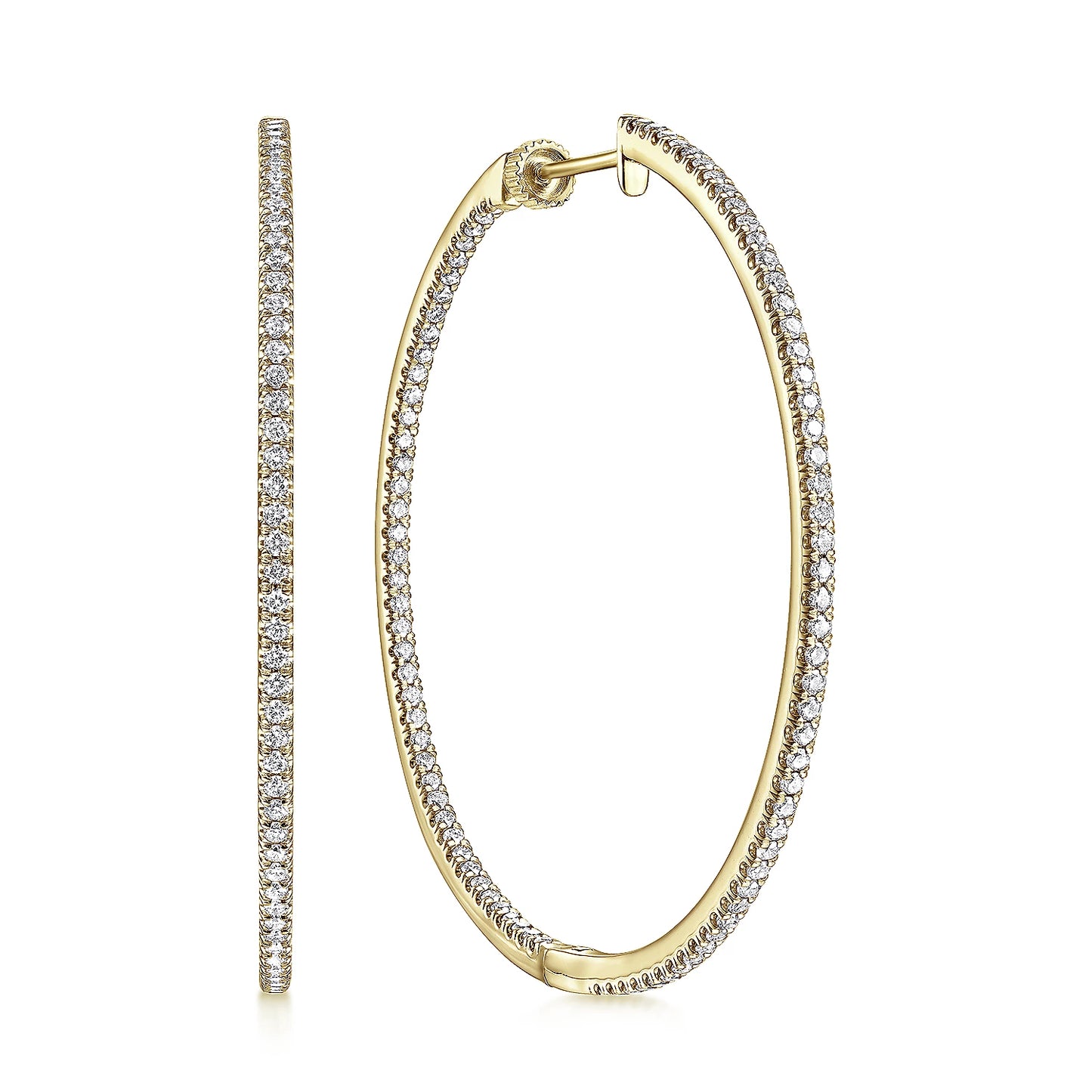 50mm Inside Out Diamond Hoops