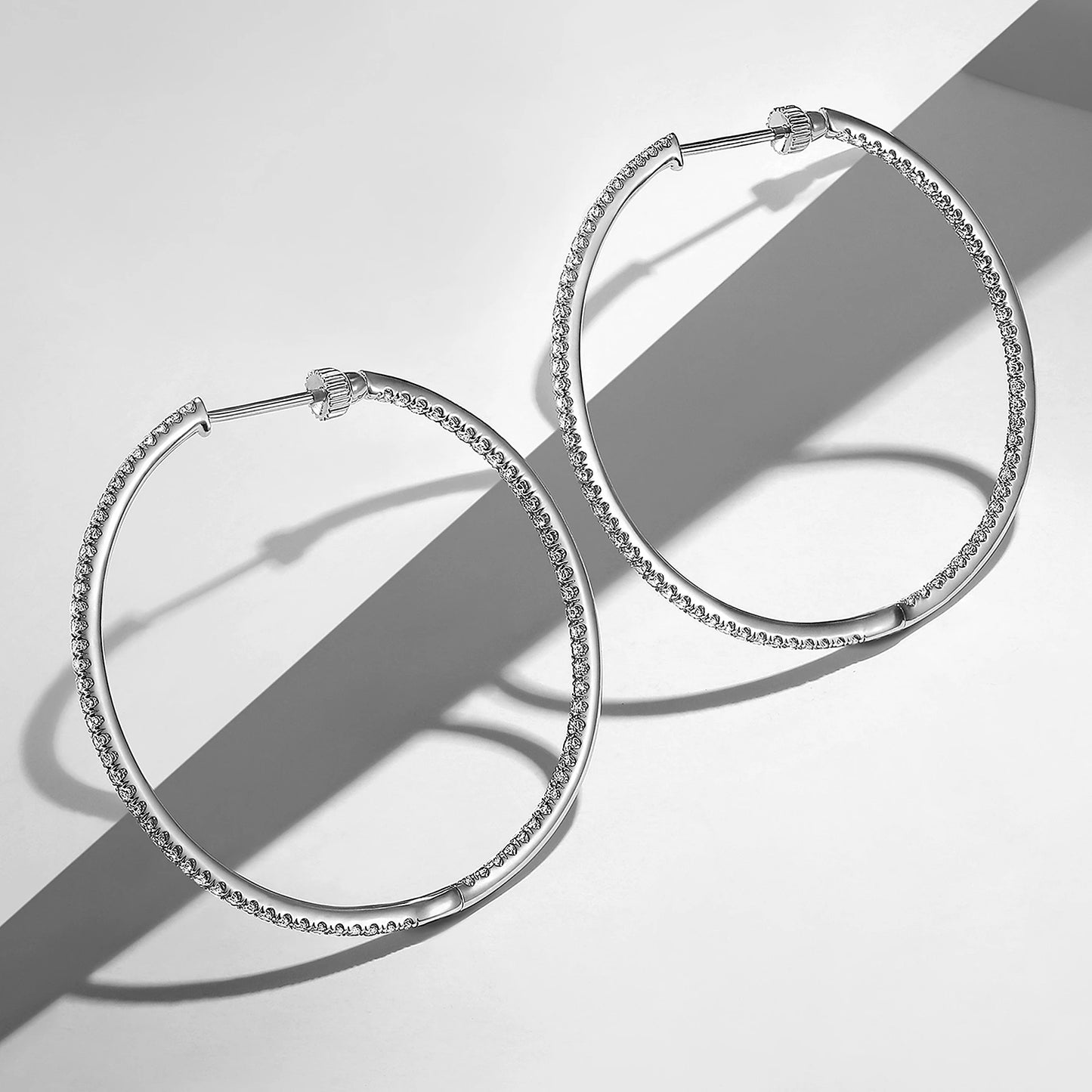 40mm Inside Out Diamond Hoops