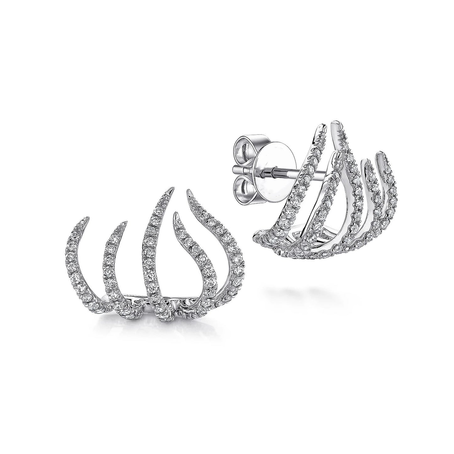 Tendril Diamond Stud Earrings