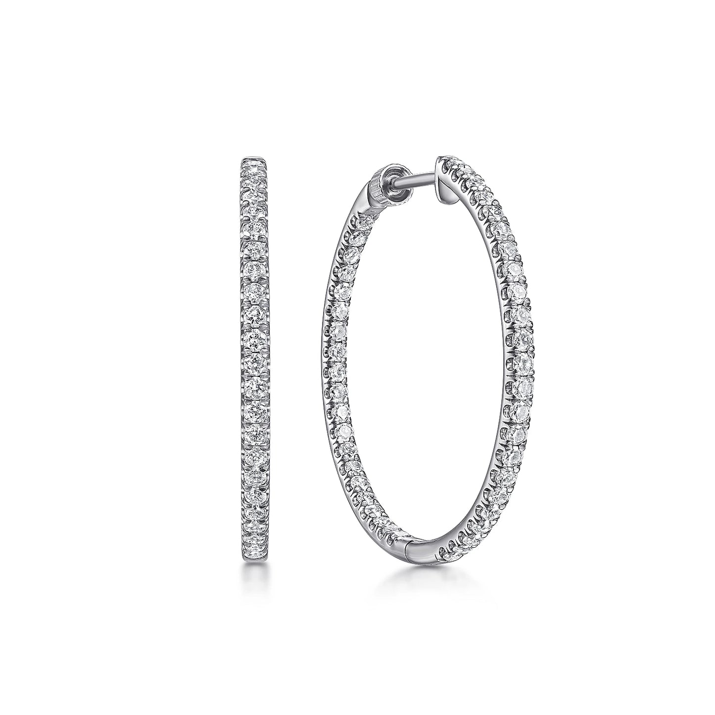 30mm Inside Out Diamond Hoops