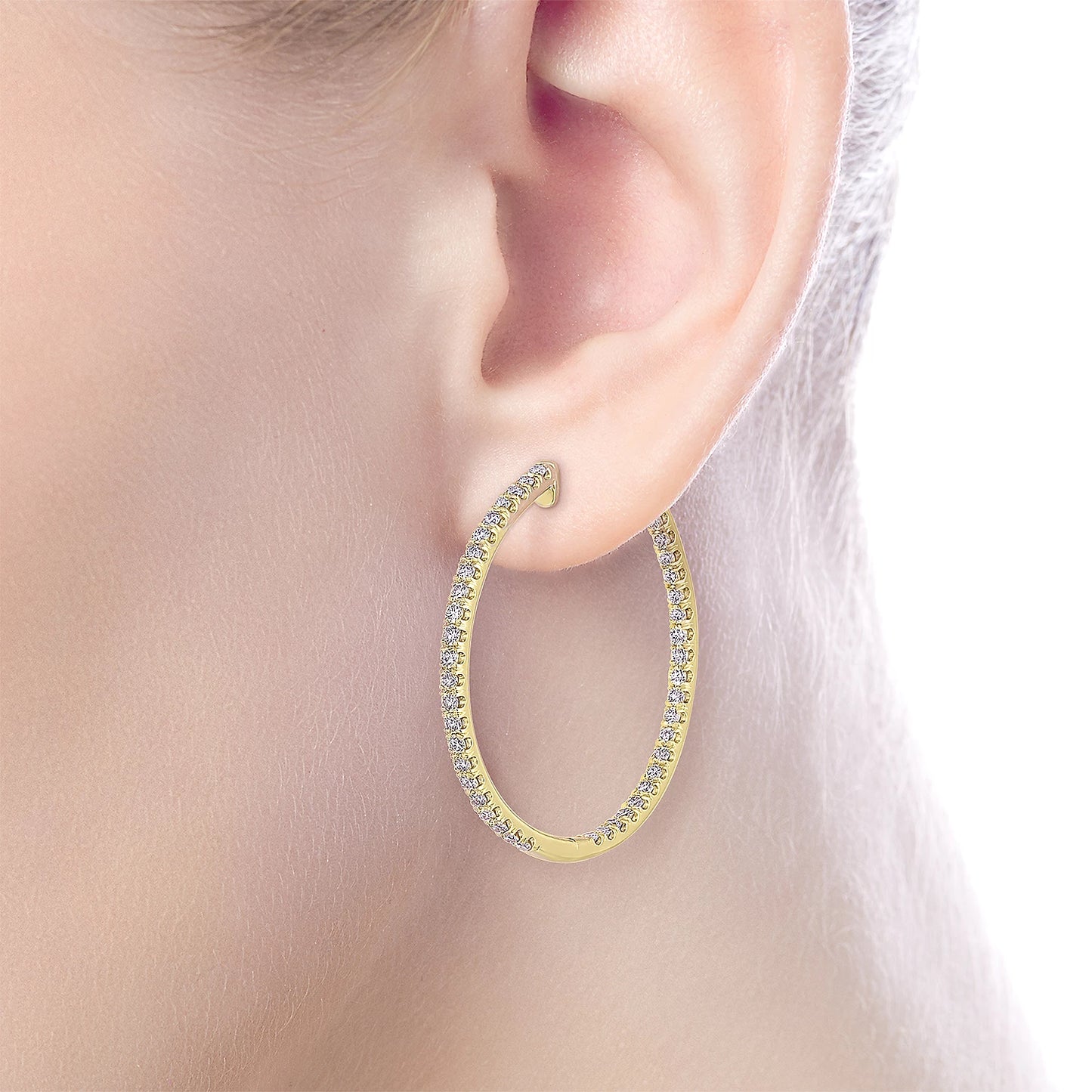 30mm Inside Out Diamond Hoops